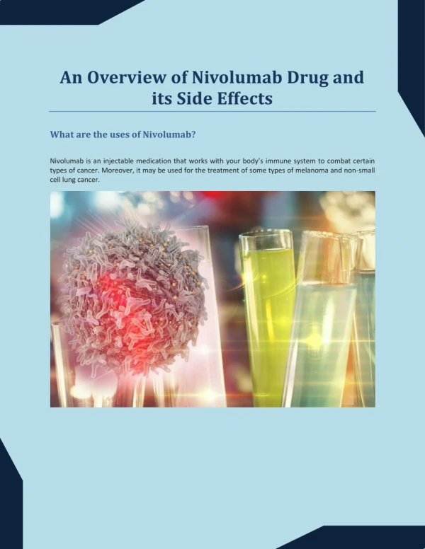 An Overview of Nivolumab Drug and its Side Effects