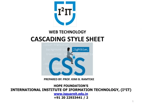 Cascading Style Sheets - Department of Computer Engineering