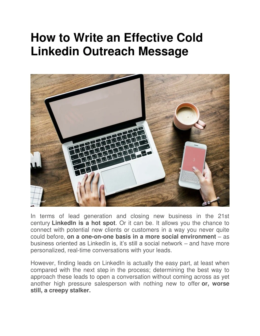 how to write an effective cold linkedin outreach