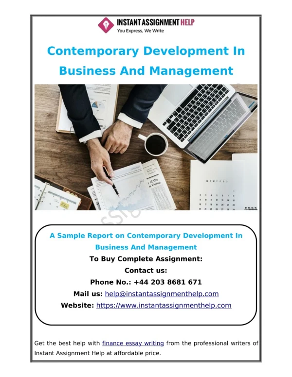 Contemporary Development In Business And Management