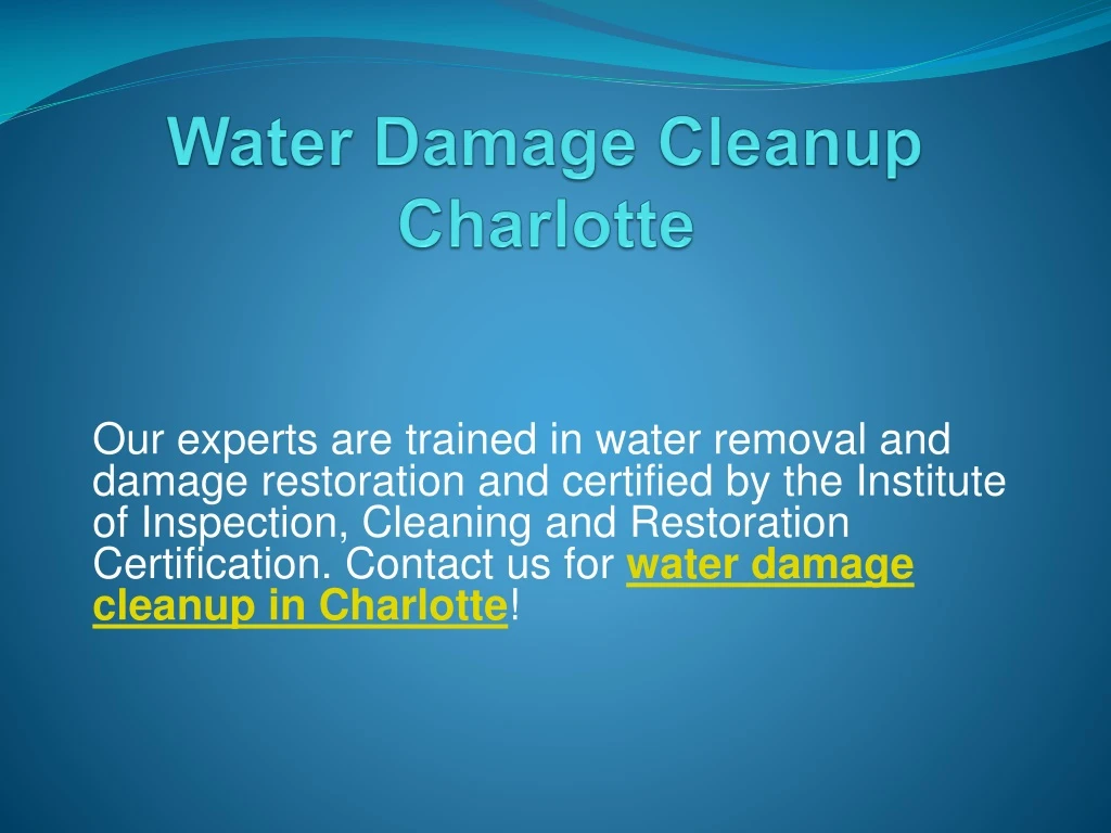 water damage cleanup charlotte