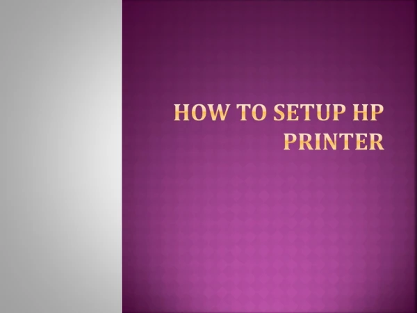 How to Setup HP Printer