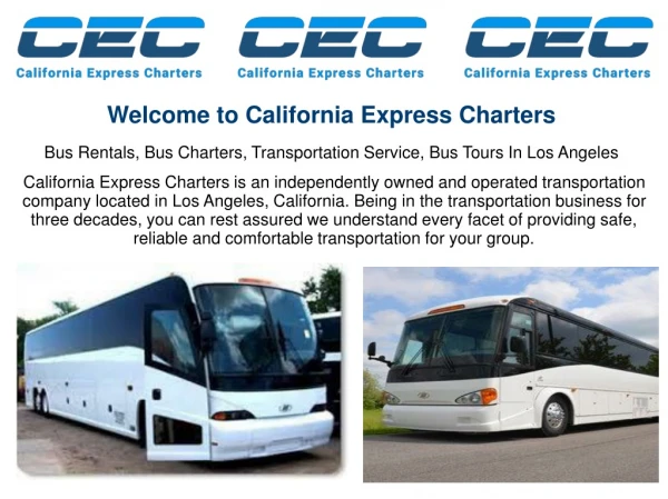Charter Bus Services in Los Angeles
