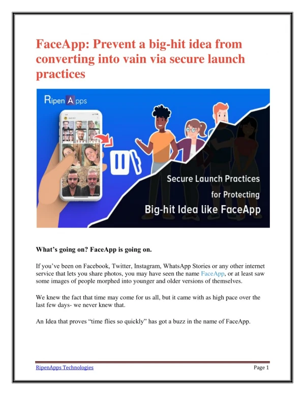 FaceApp: Prevent a big-hit idea from converting into vain via secure launch practices