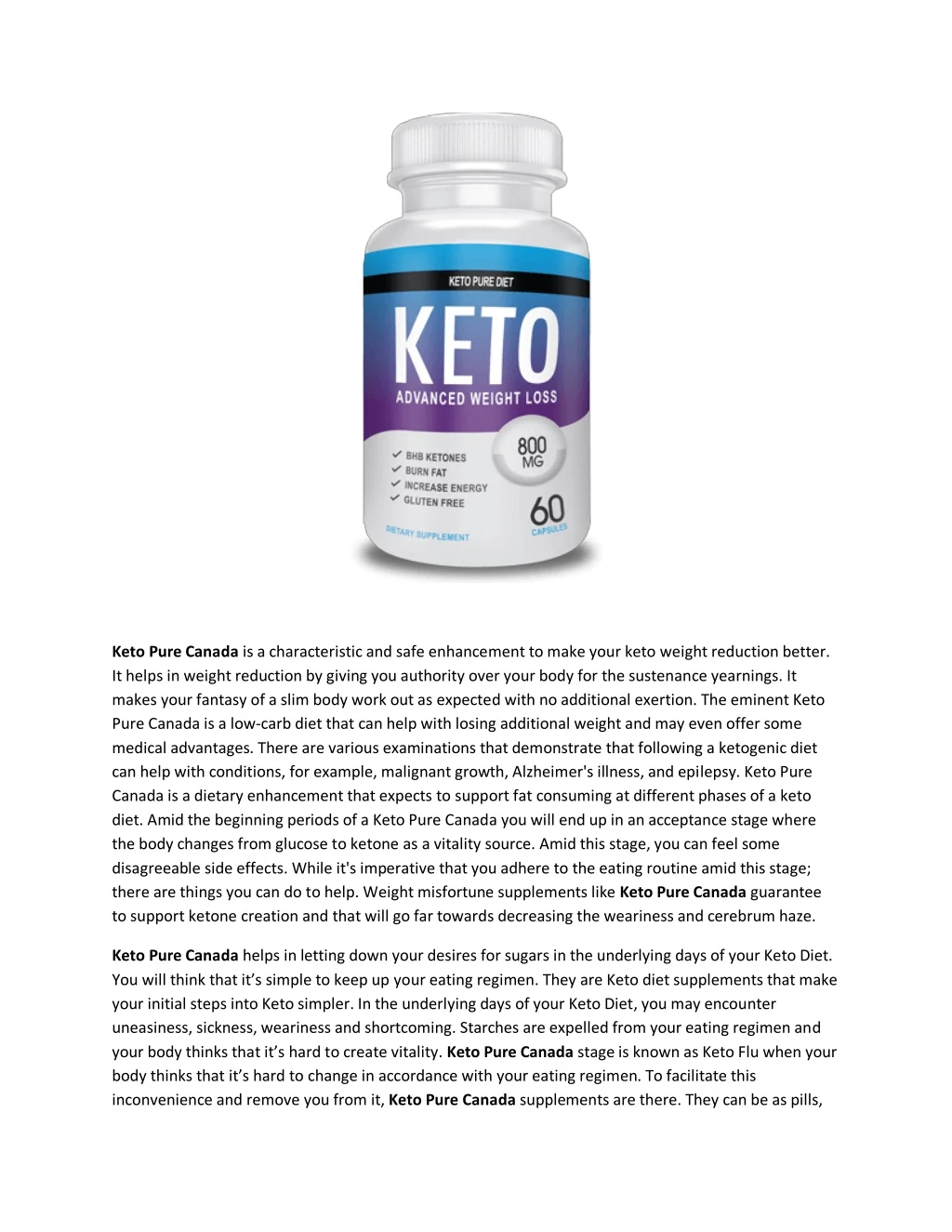 keto pure canada is a characteristic and safe