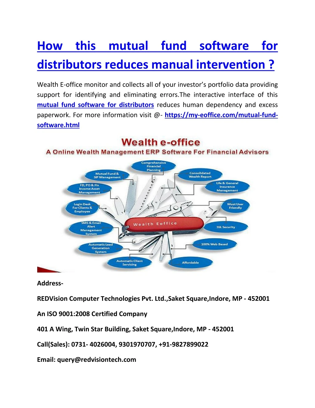 how this mutual fund software for distributors