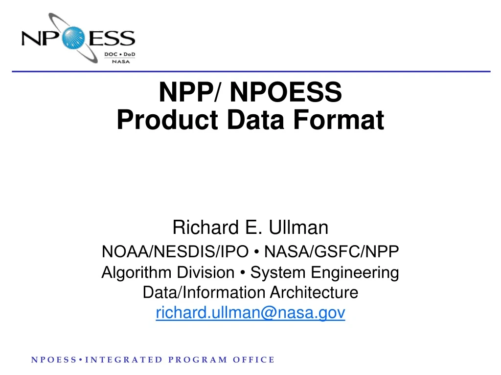 npp npoess product data format