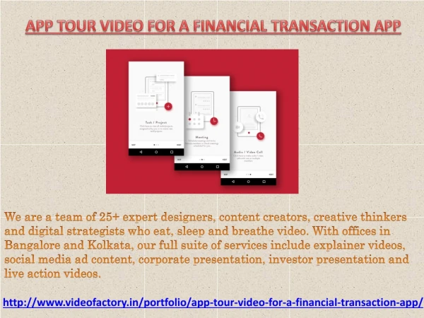 APP TOUR VIDEO FOR A FINANCIAL TRANSACTION APP