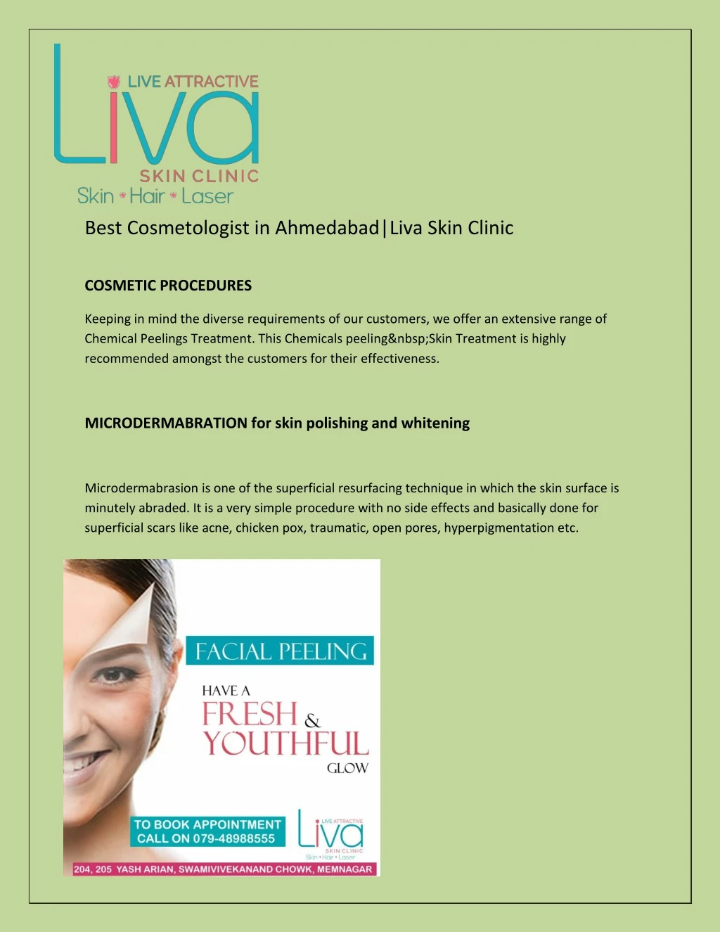 best cosmetologist in ahmedabad liva skin clinic