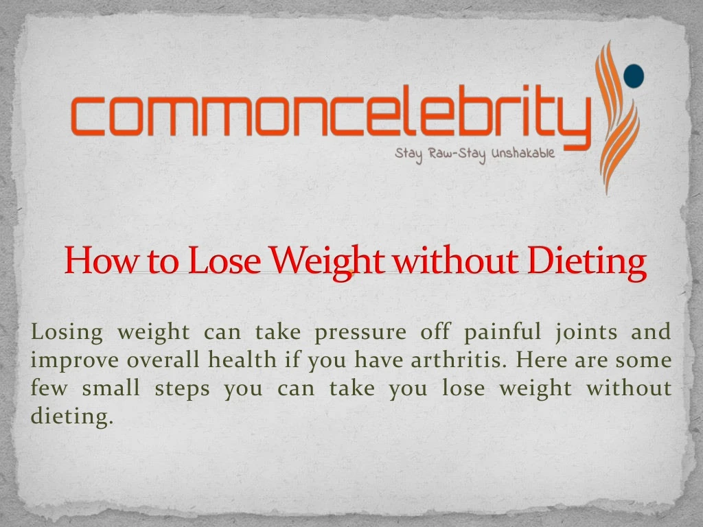 how to lose weight without dieting
