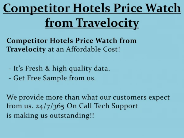 competitor hotels price watch from travelocity