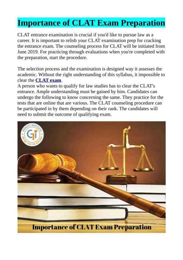 Importance of CLAT Exam Preparation