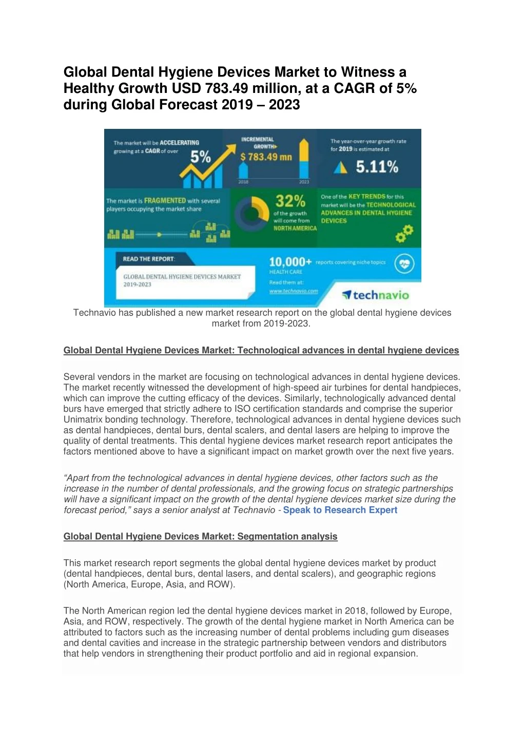 global dental hygiene devices market to witness