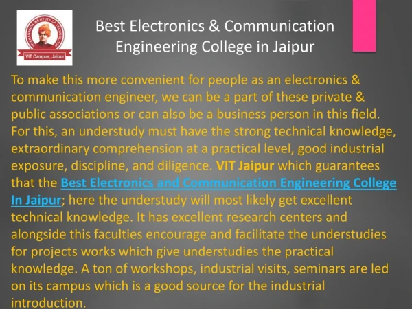 Best Electronics & Communication Engineering College in Jaipur