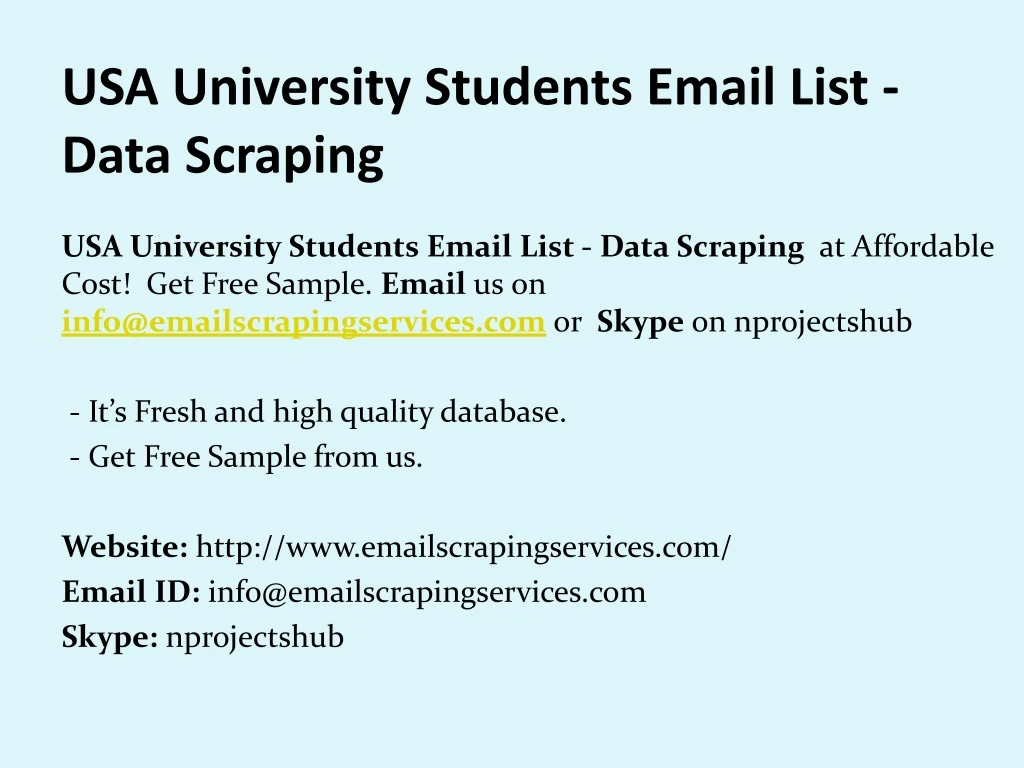 usa university students email list data scraping