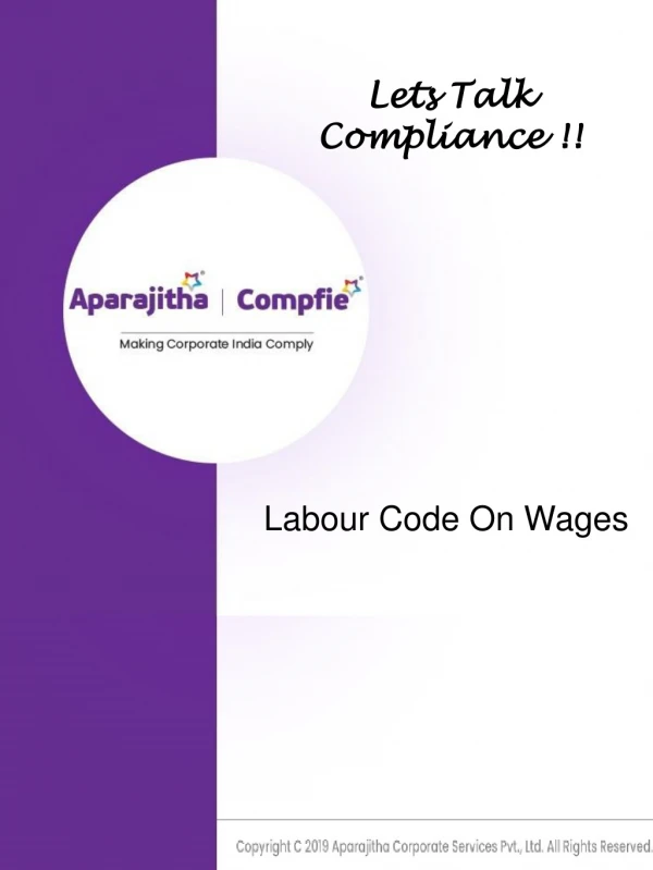 Labour Code On Wages 2019 | AparajithaCorp