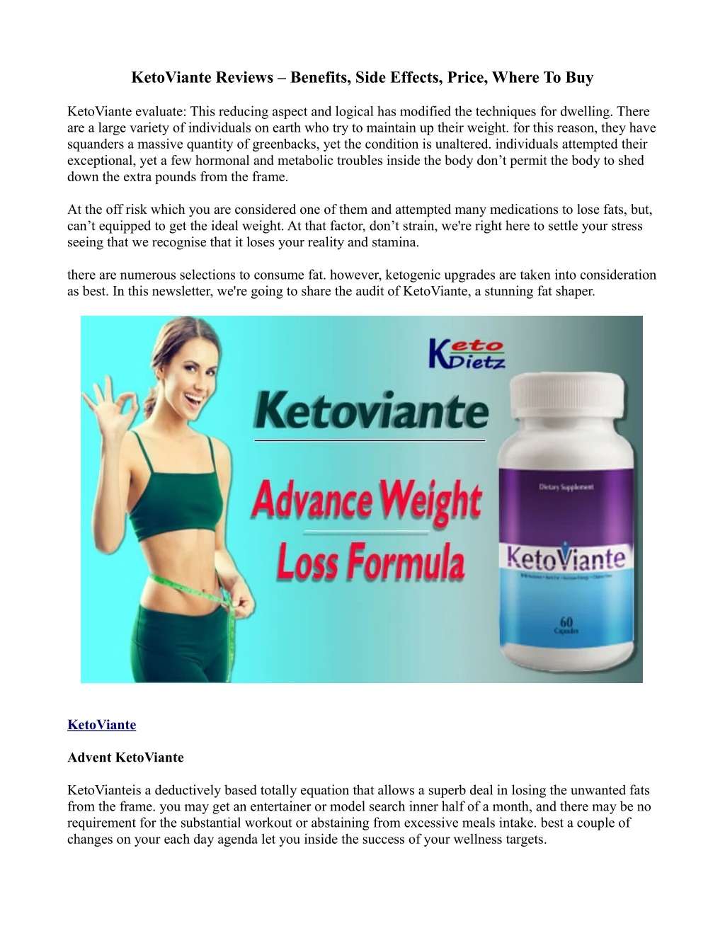 ketoviante reviews benefits side effects price