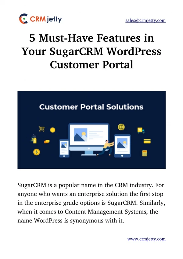5 Must-Have Features in Your SugarCRM WordPress Customer Portal