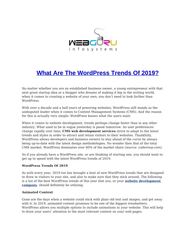 What Are The WordPress Trends Of 2019?