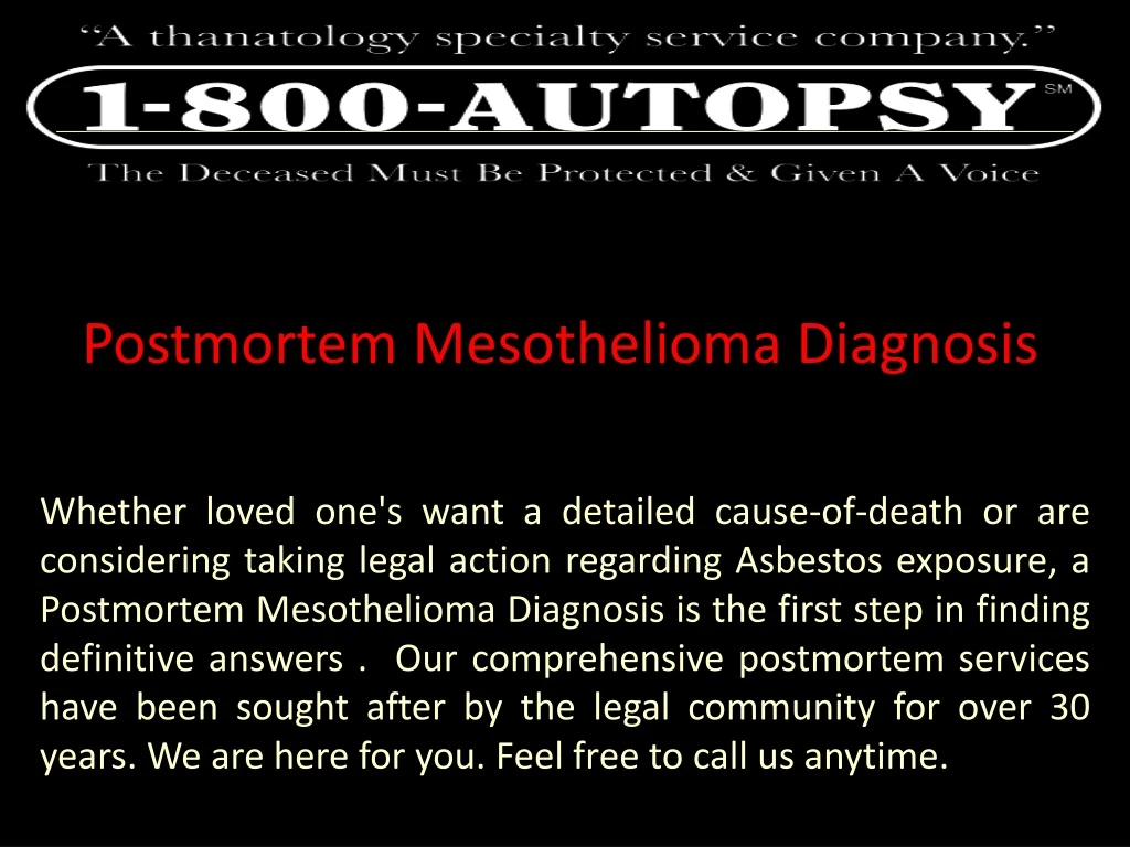 postmortem mesothelioma diagnosis