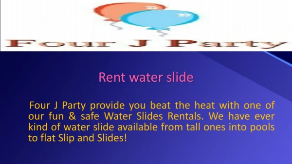 Rent Water Slide