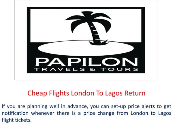 Cheap Flights London To Lagos Return