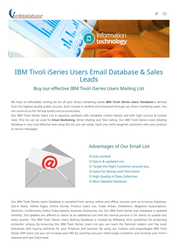 IBM Tivoli iSeries Users Database- USA