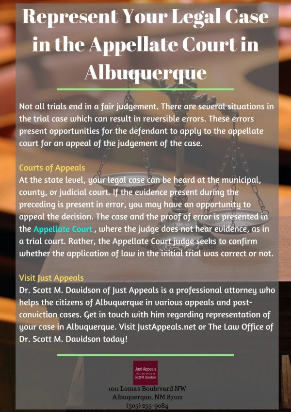 Represent Your Legal Case in the Appellate Court in Albuquerque