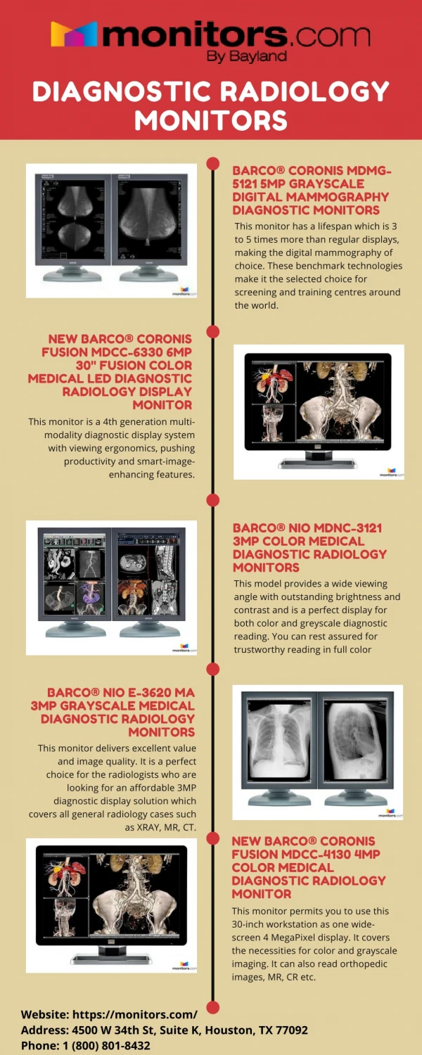 High-performance color and grayscale digital Diagnostic Radiology Monitors
