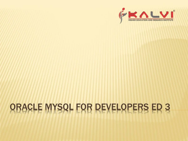 Oracle MySQL for Developers Ed 3