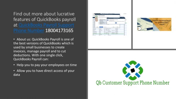 Find out more about lucrative features of QuickBooks payroll at QuickBooks Payroll Support Phone Number 18004173165