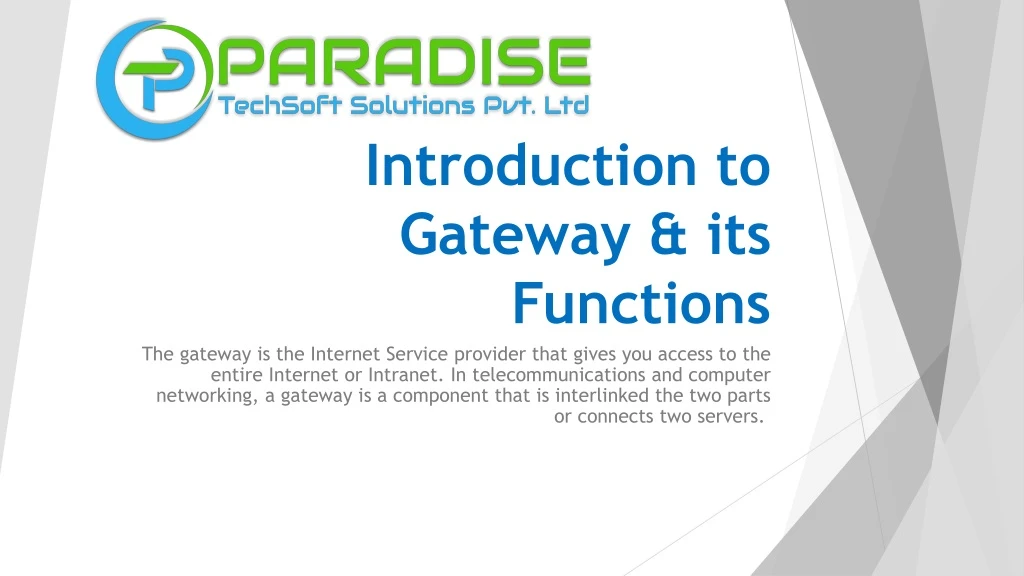 introduction to gateway its functions