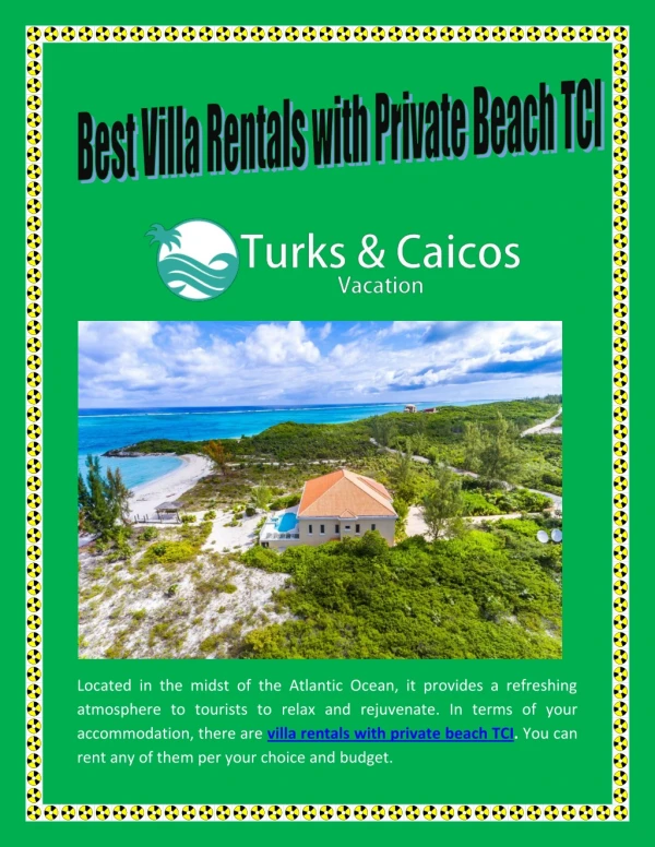 Best Villa Rentals with Private Beach TCI