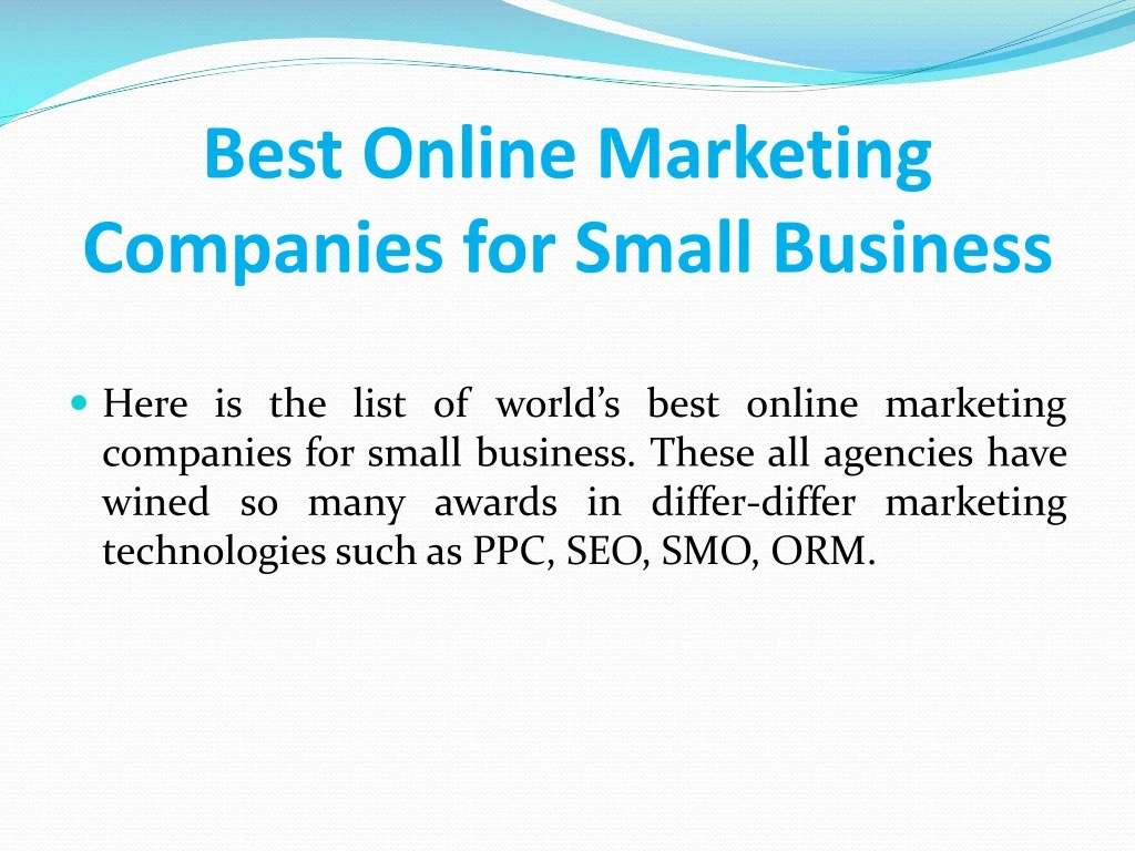 best online marketing companies for small business