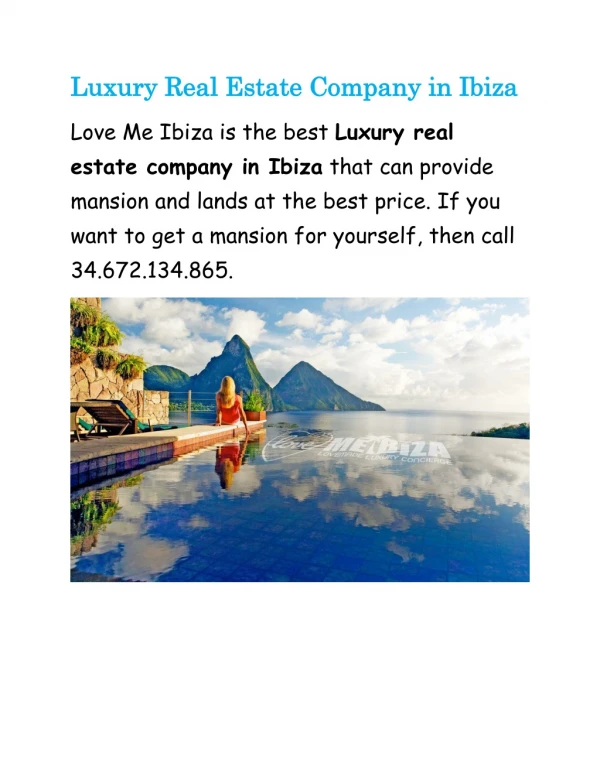 Luxury real estate company in Ibiza