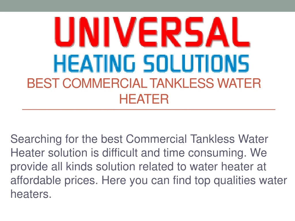 best commercial tankless water heater