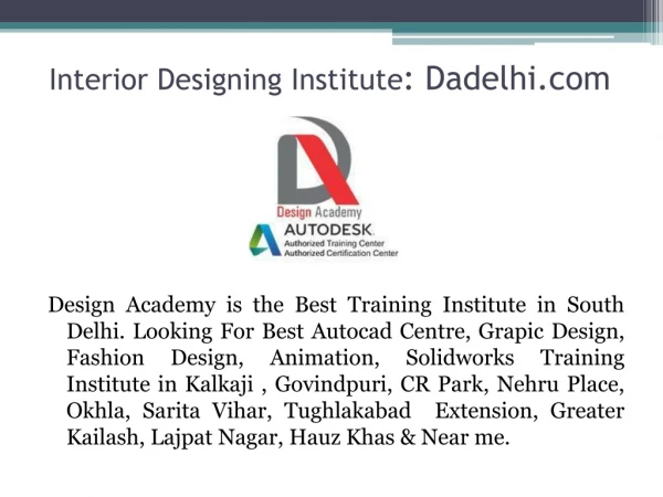 Best Interior Designing Institute in Delhi NCR
