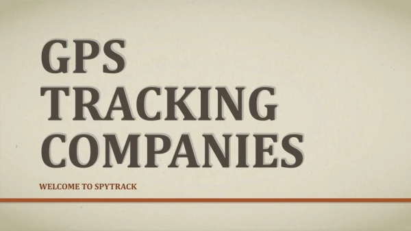GPS Tracking Companies | spytrack
