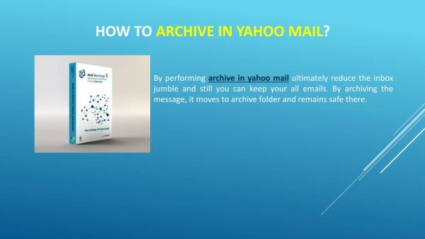 Archive in Yahoo Mac Mail