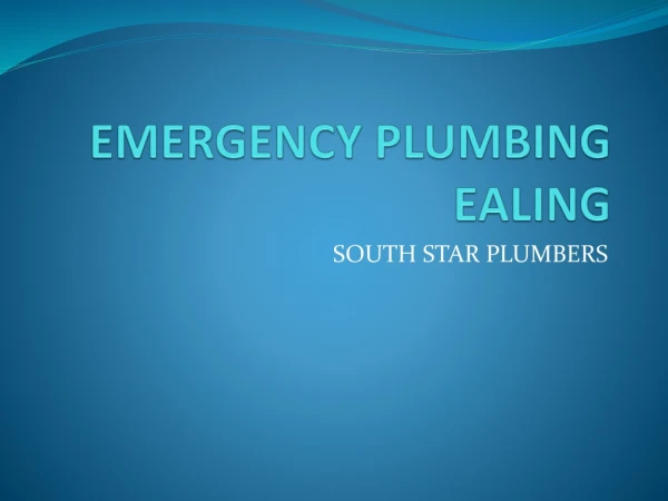Emergency Plumbing Ealing
