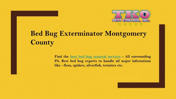 Bed Bug Exterminator Montgomery County