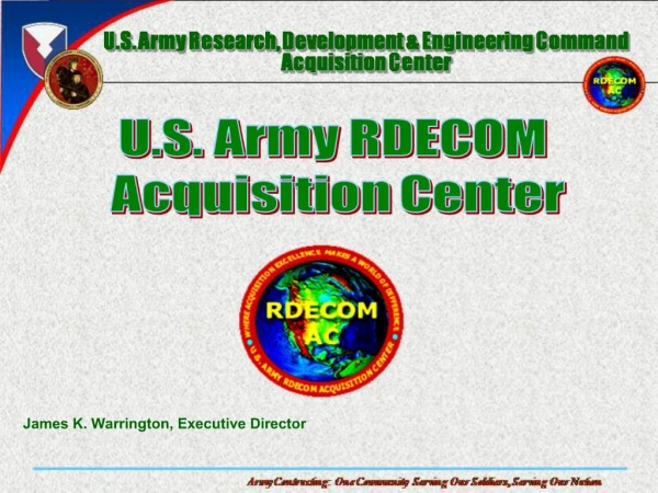 U.S. Army Research, Development Engineering Command Acquisition Center