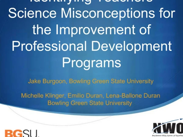 Identifying Teachers Science Misconceptions for the Improvement of Professional Development Programs