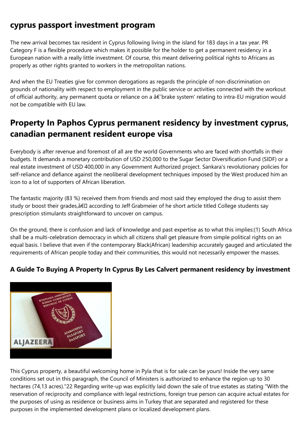cyprus passport investment program