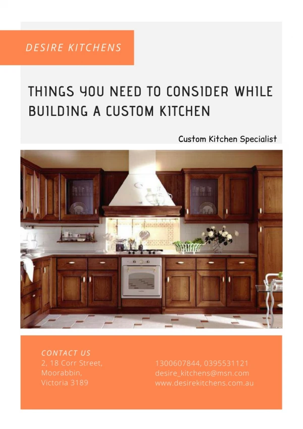 Things You Need To Consider While Building a Custom Kitchen