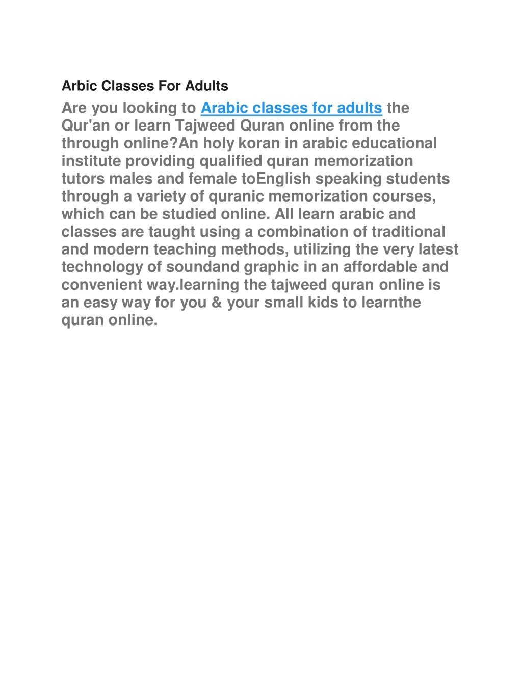 arbic classes for adults are you looking