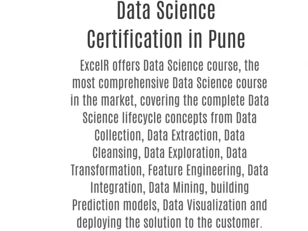 Data Science certification in Pune