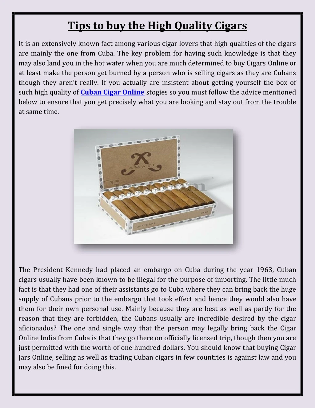 tips to buy the high quality cigars
