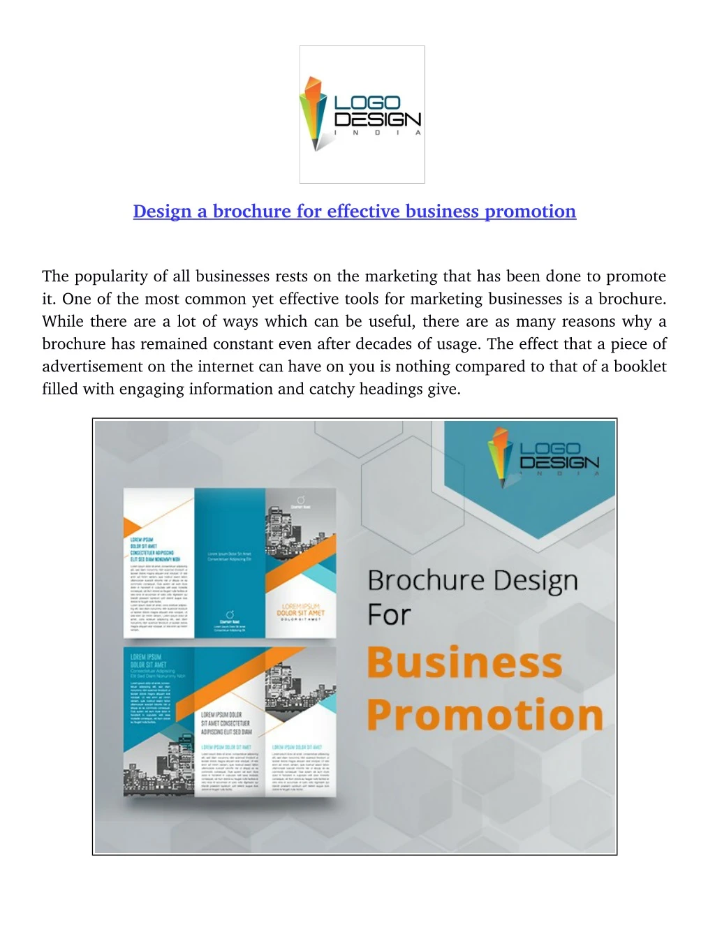 design a brochure for effective business promotion