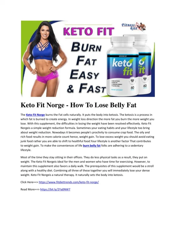 Keto Fit Norge - How To Lose Belly Fat